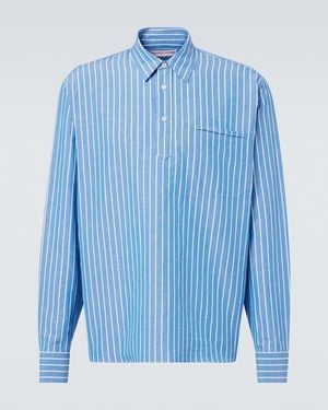 Orlebar Brown Striped Linen And Cotton Shirt - Blue