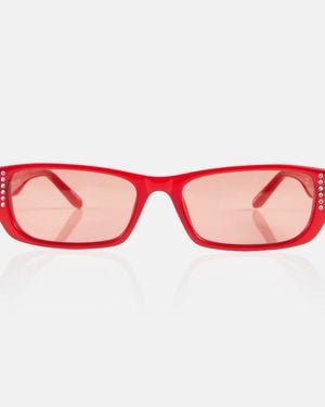 Magda Butrym X Linda Farrow Embellished Rectangular Sunglasses - Pink