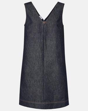 Brunello Cucinelli Monili Cotton Twill Minidress - Blue