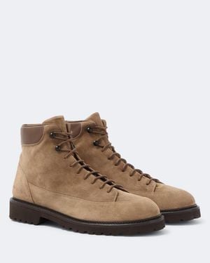 Common Projects Botas Con Cordones Hiker De Ante Con Piel - Marrón