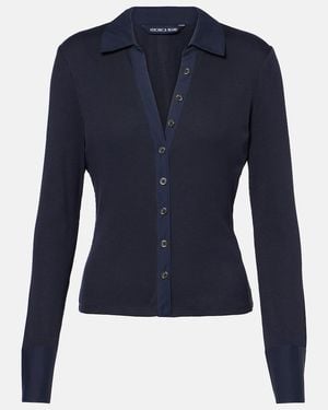 Veronica Beard Top Scottie Aus Einem Baumwollgemisch - Blau