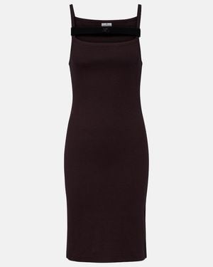 Courreges Midikleid Aus Baumwoll-Jersey - Schwarz