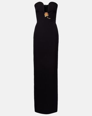 Roland Mouret Floral-Applique Strapless Gown - Black
