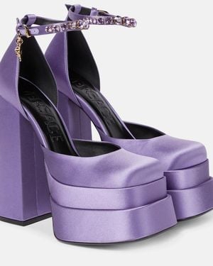 Versace Aevitas Satin Crystal Medusa Platform - Purple
