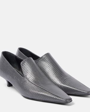 TOTEME Embossed Leather Court Shoes - Grey