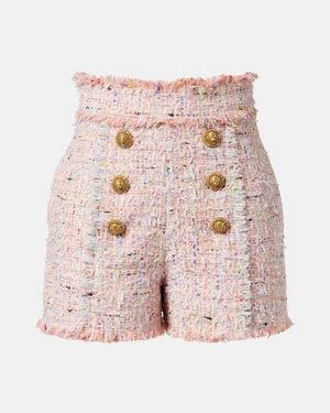Balmain Tweed Shorts - Pink