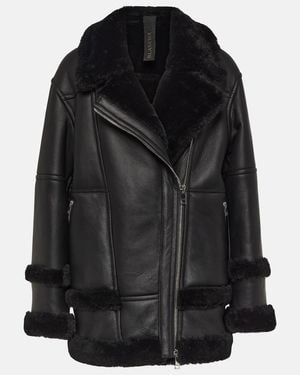 Blancha Lederjacke Mit Shearling - Schwarz