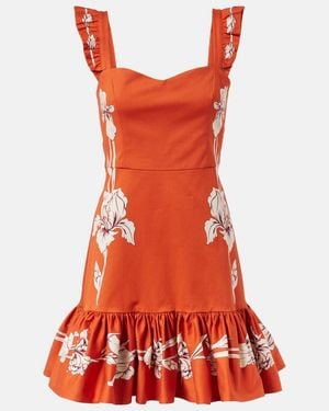 La DoubleJ Gingerbread Cotton-Blend Minidress - Red