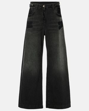 The Attico Wide-Leg Jeans - Black