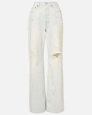 Acne Studios Jeans Rectos Shorebreak Con Rotos - Blanco