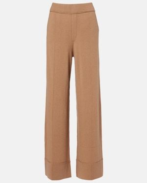 Jardin Des Orangers High-Rise Wool And Cashmere Wide-Leg Trousers - Brown