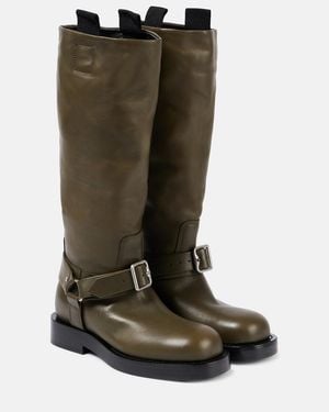 Burberry Leather Knee-High Boots - Green