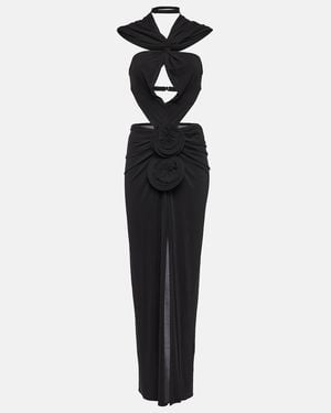 Magda Butrym Cut-Out Silk Maxi Dress - Black