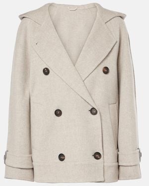 Brunello Cucinelli Wool And Cashmere Jacket - Natural