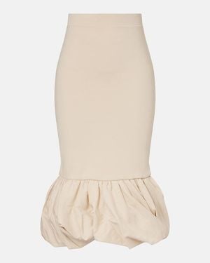 Jonathan Simkhai Camille Ruffled Linen-Blend Midi Skirt - Natural