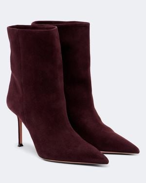 Aquazzura Bottines Harper En Daim - Rouge