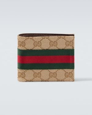 Gucci Billetera Gg Canvas Con Web - Neutro