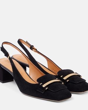 Tod's 50 Suede Slingback Pumps - Blue