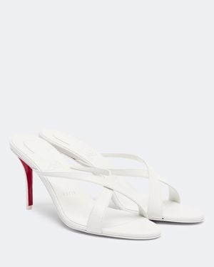 Christian Louboutin Mulazee Cross Leather Sandals - White