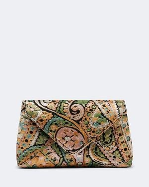 Dries Van Noten Medium Jacquard Clutch - Metallic