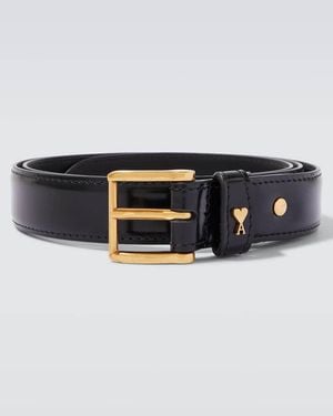 Ami Paris Guertel Paris Aus Leder - Schwarz