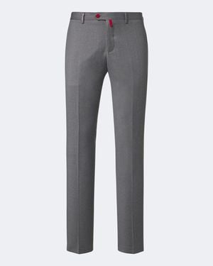 Kiton Virgin Wool Slim Trousers - Grey