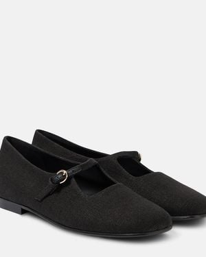 Co. Canvas Mary Jane Flats - Black