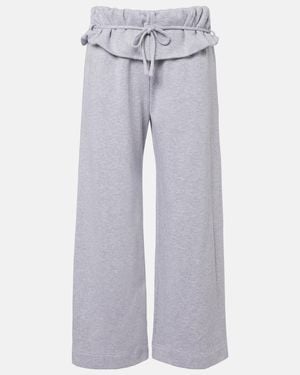 Magda Butrym Ruffled Cotton-Blend Sweatpants - Grey