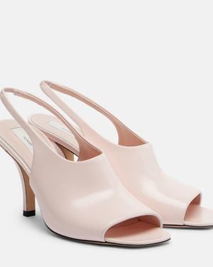 TOTEME Leather Slingback Sandals - Pink