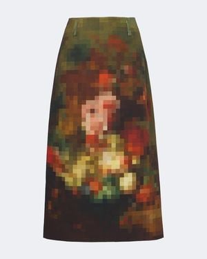 Dries Van Noten Printed Cotton Canvas Midi Skirt - Multicolour
