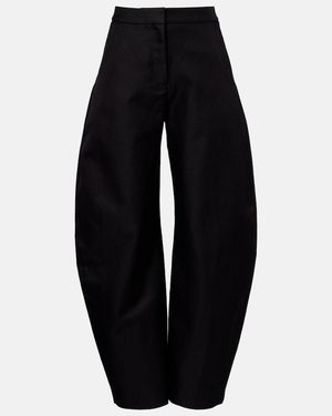Alaïa Wool And Silk Barrel-Leg Trousers - Blue