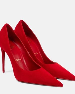 Christian Louboutin Kate Max 100 Suede Court Shoes - Red