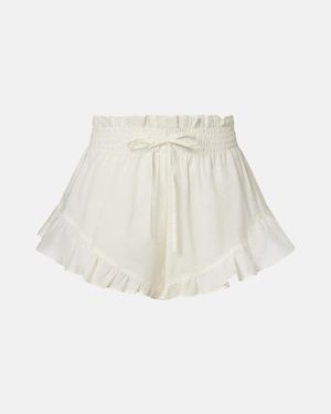 Montce Ruffled Cotton Shorts - White