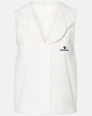 ShuShu/Tong Ruffled Cotton Top - White