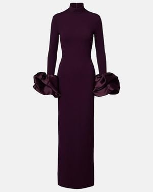 Solace London Viviana Satin-Trimmed Gown - Purple