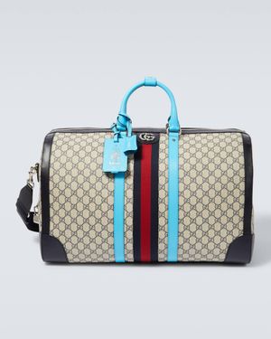 Gucci Savoy Large Gg Canvas Duffel Bag - Blue