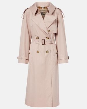 Burberry Fitzrovia Cotton Gabardine Trench Coat - Natural