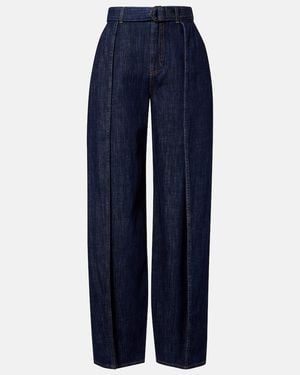 Loewe Belted High-Rise Wide-Leg Jeans - Blue