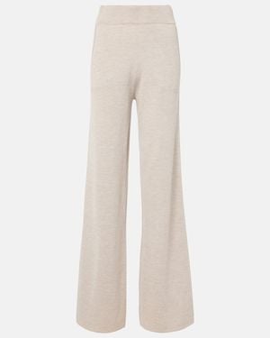 Max Mara Wilma Knitted Wool Wide-Leg Pants - Natural