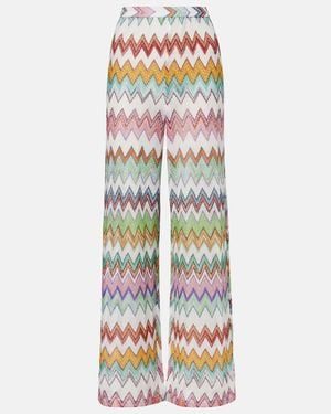 Missoni Zigzag Lame Wide-Leg Trousers - White