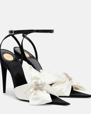 Saint Laurent Dove Embellished Sandals - White