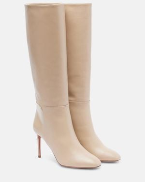 Aquazzura Sellier 85 Leather Knee-High Boots - Natural