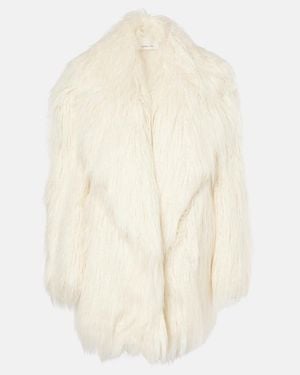 Frankie Shop Liza Faux Fur Coat - White