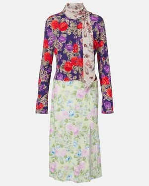 Acne Studios Dalmati Floral Midi Dress - White
