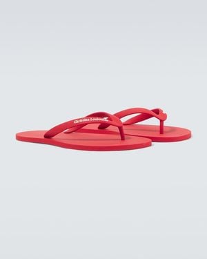 Christian Louboutin Logo Thong Sandals - Red