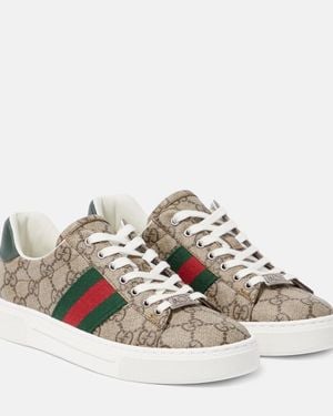 Gucci Ace Sneakers Mit Monogramm - Braun