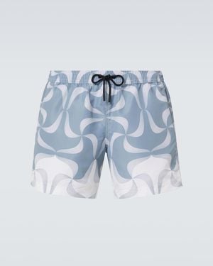 Commas Mantra Printed Swim Trunks - Blue