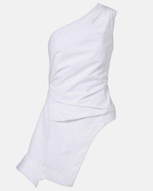 Rohe Asymmetric One-Shoulder Cotton Poplin Top - White