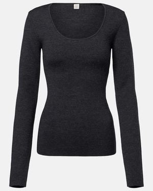 TOTEME Compact Wool-Blend Jumper - Blue