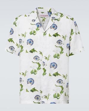 Orlebar Brown Maitan Floral Linen Bowling Shirt - Multicolour
